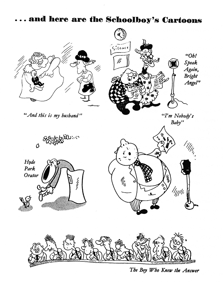 Cartoons accompanying letter to Lilliput Magazine